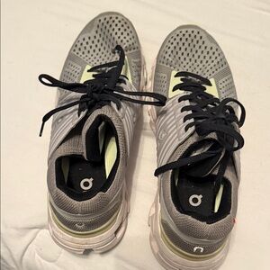 On Running womens Gray and Yellow Athletic Shoes